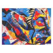 野生レトロT-レックス恐竜の融合 テーブルクロス (正面(横))