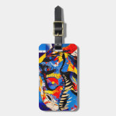 野生レトロT-レックス恐竜の融合 ラゲッジタグ (正面縦)