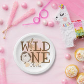 野生ワン初誕生日野生動物 ペーパープレート (パーティー)