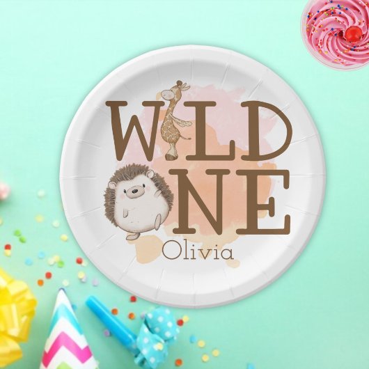 野生ワン初誕生日野生動物 ペーパープレート