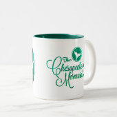 "野生人魚およびウミガメと"滞在 ツートーンマグカップ (正面右)