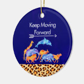 野生保の動物が一緒にランニング動く セラミックオーナメント (左)