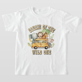 野生児のいとこ少年 サファリ動物 Tシャツ