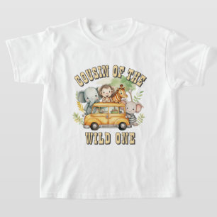野生児のいとこ少年 サファリ動物 Tシャツ