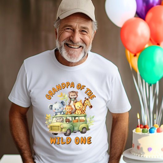 野生児のじいちゃん サファリ動物 誕生日 Tシャツ