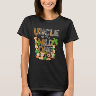 野生児のオジ 1歳の誕生日サファリジャングルP Tシャツ