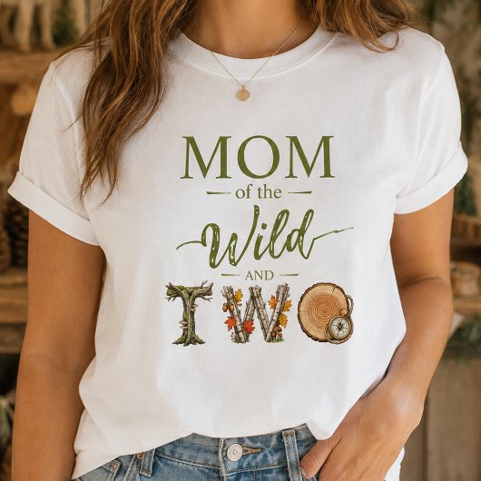 野生児のママと2歳の誕生日 女性用Tシャツ Tシャツ