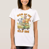 野生児の母 サファリ動物 誕生日 Tシャツ (正面)