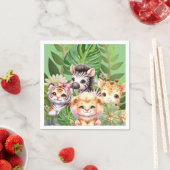 野生児ジャングルかわいい動物 スタンダードカクテルナプキン (インサイチュ)