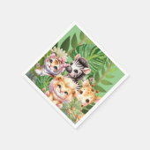野生児ジャングルかわいい動物 スタンダードカクテルナプキン (角)
