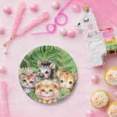 野生児ジャングルかわいい動物 ペーパープレート (パーティー)