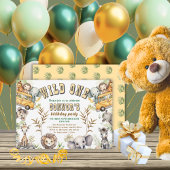 野生児ジャングル1歳の誕生日パーティーの招待状 招待状