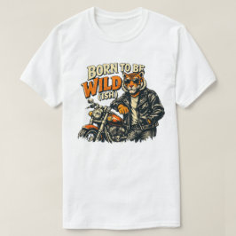 野生児タイガー バイク グラフィック Tシャツ