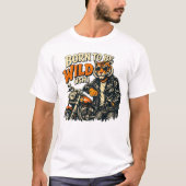 野生児タイガー バイク グラフィック Tシャツ (正面)