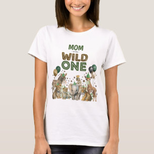 野生児ママ 誕生日パーティー 動物たち Tシャツ
