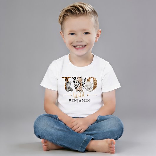 野生児2歳の誕生日ジャングルベビーTシャツ ベビーTシャツ