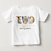 野生児2歳の誕生日ジャングルベビーTシャツ ベビーTシャツ (正面)