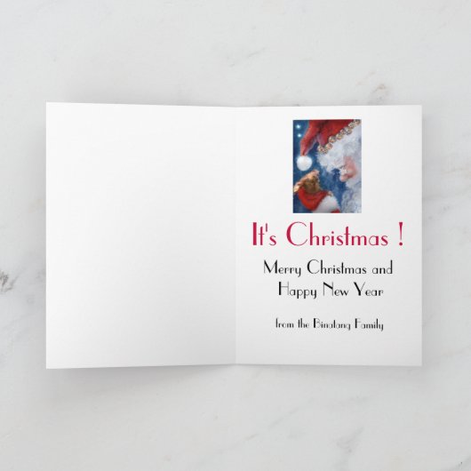 野生動おもしろい物のクリスマス シーズンカード (内部)