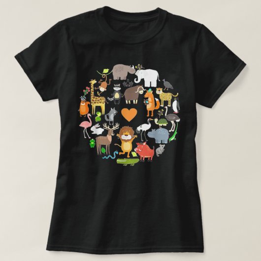 野生動物おもしろいのサファリ動物への贈り物|過去記事 Tシャツ (デザイン正面)