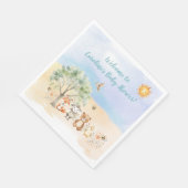 野生動物お洒落の赤ちゃんシャワー スタンダードランチョンナプキン (角)