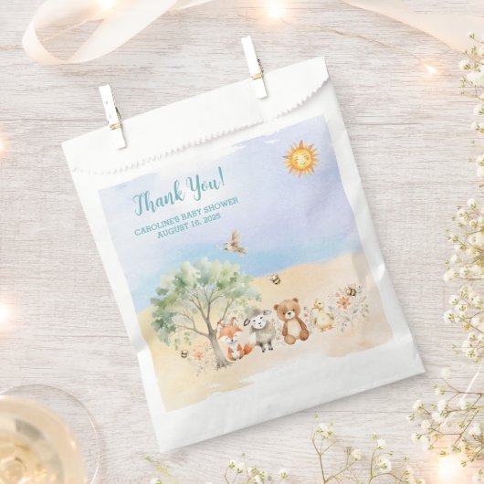 野生動物お洒落の赤ちゃんシャワー フェイバーバッグ (クリップ留めされた状態)