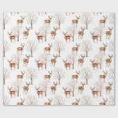 野生動物かわいらし鹿の風景の贈り物 ラッピングペーパー (フラット)
