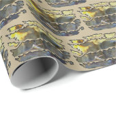 野生動物がライオンの饗宴を裂いた ラッピングペーパー (ロールコーナー)