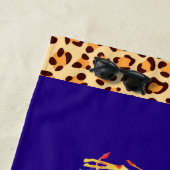 野生動物とヒョウの印縁ど刷 ビーチタオル (インサイチュ)