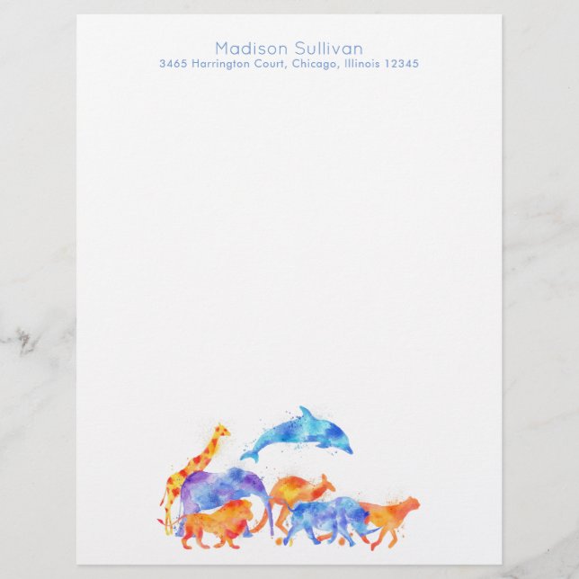 野生動物と一緒に水の色ランニングの動物 (正面)