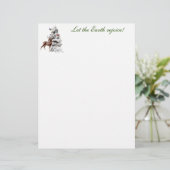 野生動物と鳥の雪に覆われた木 レターヘッド (スタンド正面)