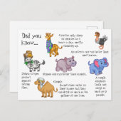 野生動物のおもしろい ポストカード (正面/裏面)