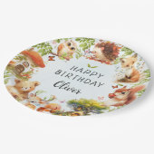 野生動物のかわいい魔法の森 ペーパープレート (アングル)