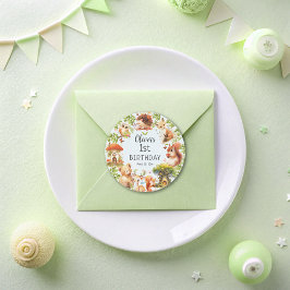 野生動物のかわいい魔法の森 ラウンドシール