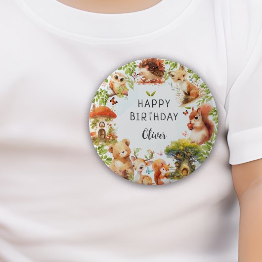 野生動物のかわいい魔法の森 缶バッジ