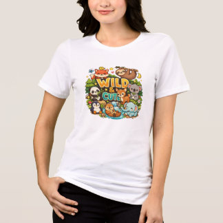 野生動物のかわいいTシャツ - 愛らしい動物愛好家向け トライブレンドTシャツ