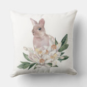 野生動物のウサギと花 クッション (裏面)