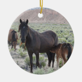 野生動物のオーナメント，野生馬，自然，動物 セラミックオーナメント