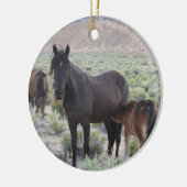 野生動物のオーナメント，野生馬，自然，動物 セラミックオーナメント (左)