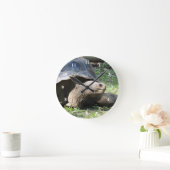 野生動物のカメの写真 ラウンド壁時計 (ホーム)