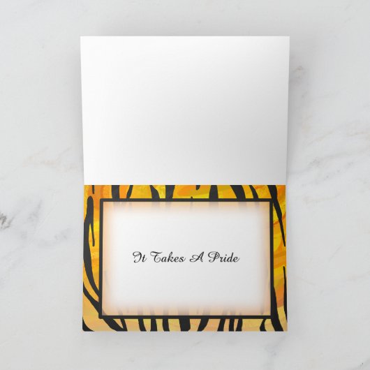 野生動物のトラのストライプは感謝していしています サンキューカード (内部)