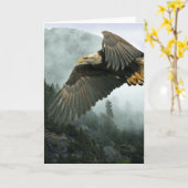 野生動物のハゲと霧の森のグリーティングカード カード (黄色い花)