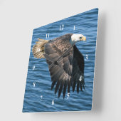 野生動物のハゲ・イーグルの写真 スクエア壁時計 (傾斜)