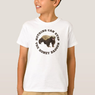 野生動物のハチおもしろいアナグマTシャツ Tシャツ