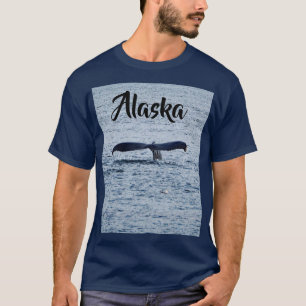 野生動物のハンプバッククジラの尾の写真 Tシャツ