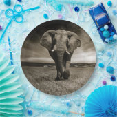 野生動物のブルゾウの写真 ペーパープレート (パーティー)