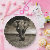 野生動物のブルゾウの写真 ペーパープレート (パーティー)