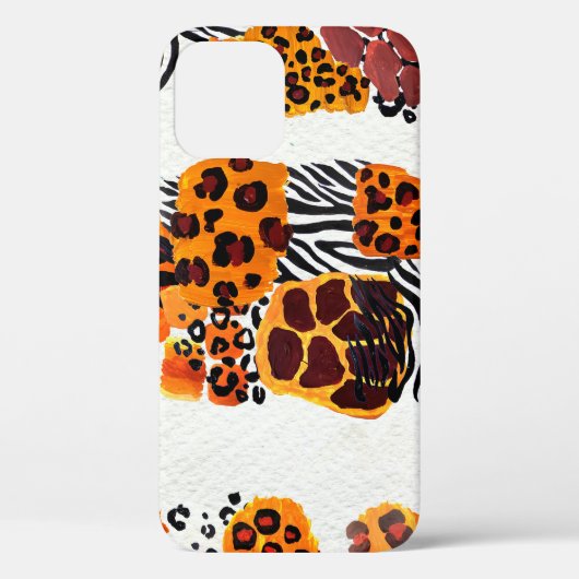 野生動物のミックスの継ぎ目のない模様。ヒョウ・ジャガー Case-Mate iPhoneケース (裏面)