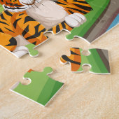 野生動物の不思議の国:川のそばの動物 ジグソーパズル (側面)