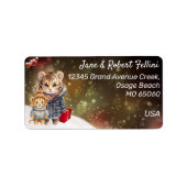 野生動物の冬の夢のようなギフトフェスティバルカスタム ラベル (正面)