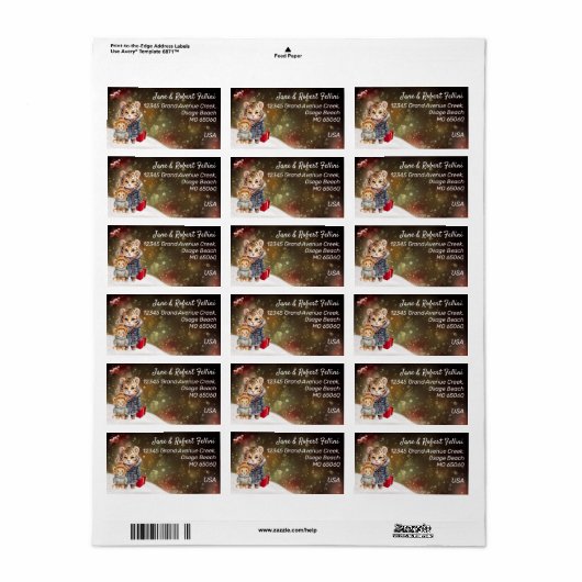 野生動物の冬の夢のようなギフトフェスティバルカスタム ラベル (フルシート)